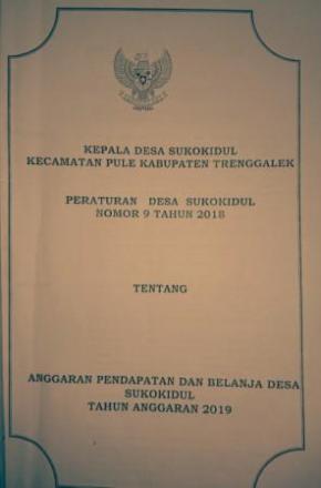 Peraturan Desa Sukokidul Nomer 9 Tahun 2018